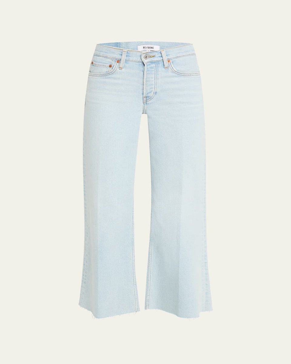 Mid-Rise Wide-Leg Crop Jeans